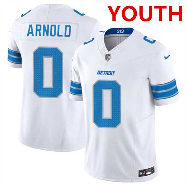 Youth Detroit Lions #0 Terrion Arnold White 2024 Draft F.U.S.E. Vapor Untouchable Limited Football Stitched Jersey Dzhi->youth nfl jersey->Youth Jersey